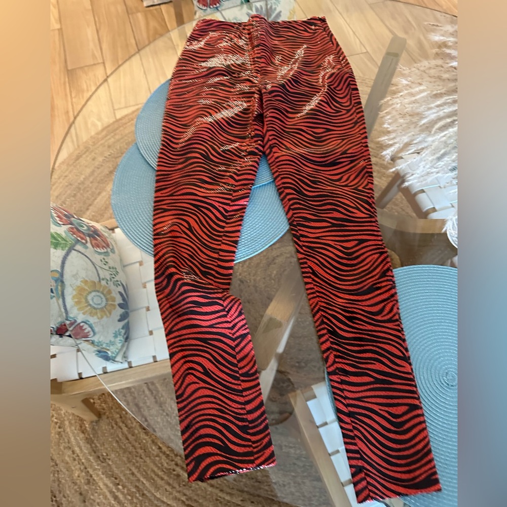 Stand Studio Faux Leather animal print pant